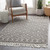 6' x 9' Diamond Lattice Patterned Black and White Rectangular Area Rug