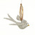5.5" Silver Glitter Drenched Flying Bird Christmas Ornament