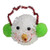 4.25" Glittered White and Green Snowman Head with Earmuffs Christmas Ornament