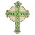 7.5" Green and White Celtic Irish Wall Cross with Golden Border