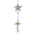 19" White and Beige Stars Beaded Christmas Drop Ornament