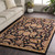 5' x 7.5' Black and Olive Green Floral Rectangular Area Throw Rug