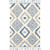 6' x 9' Geometric Pattern Blue and Cream White Rectangular Area Throw Rug