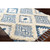 6' x 9' Geometric Pattern Blue and Cream White Rectangular Area Throw Rug