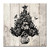 Beige and Black Floral Christmas Tree Wrapped Square Wall Art Decor 20" x 20"