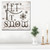 Brown and Gray "Let It Snow" Christmas Wrapped Square Wall Art Decor 30" x 30"