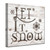 Brown and Gray "Let It Snow" Christmas Wrapped Square Wall Art Decor 30" x 30"