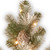 35" LED Lighted Snow Capped Mountain Pine Snowflake Wreath
