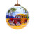 3” Yellow and Red Woody Wagon Surf Board Hand Painted Mouth Blown Glass Hanging Christmas Ornament