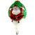 4.75” White and Green Candy Joy Santa Hand Painted Mouth Blown Glass Hanging Christmas Ornament
