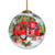 3" White and Red Red Holiday Camper Hand Painted Glass Ornament