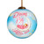 3” Blue and Pink Little Girl Hand Painted Mouth Blown Glass Hanging Christmas Ornament