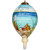 4.75” Ivory and Blue Beach glass Hanging Christmas Ornament