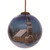 3” Blue and White Heart of the Season Church Hand Painted Glass Hanging Christmas Ornament