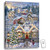 24" x 18" White and Beige Christmas Village Back-lit Wall Art with Remote Control