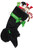 22" Green and Black Poodle Dog Christmas Stocking