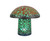 Teal Blue Mushroom Metal Art Filigree LED Lighted Solar Garden Statue