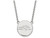 LogoArt Sterling Silver Longwood University Large Disc Pendant Necklace - SS022LOC18T