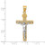 FJC Finejewelers 14k Two-tone Gold Bright Cut Large Block Lattice Cross with Crucifix Charm C4347C
