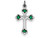 FJC Finejewelers Sterling Silver Green Enameled Budded Cross Charm QC3342T
