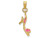 Finejewelers 14k Yellow Gold Pink Open Toe High Heel 3d Shoe Charm