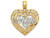 Finejewelers 14k Yellow Gold with with Rhodium Bright Cut Mom in Heart Charm