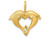 FJC Finejewelers 14k Yellow Gold Dolphin Heart Charm C122A