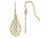 Finejewelers Small Teardrop with Lines Wire Earrings with White Bright Cut Accent in 14 kt Yellow Gold