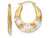 FJC Finejewelers 14k Yellow Gold with White and Rose Rhodium Hollow Flowers Hoop Earrings TL742A
