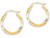 FJC Finejewelers 14k Yellow Gold and Rhodium Bright-cut 2.5mm Twisted Hoop Earrings TC432A