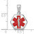 Finejewelers 14k White Gold Enameled Medical Disk Charm