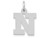 FJC Finejewelers 14k White Gold Small Block Initial N Charm YC665NB