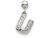 Sterling Silver Mio Memento Dangle Letter U Bead Charm QMM190UT