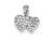 FJC Finejewelers Sterling Silver Cubic Zirconia Small Double Hearts Pendant Necklace Chain Included QP2763T