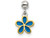 Sterling Silver Mio Memento Gold Tone and Blue Enamel Flower Bead Charm QMM225T
