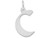 FJC Finejewelers Sterling Silver Medium Artisian Block Initial C Charm QC5089CT