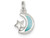 FJC Finejewelers Sterling Silver Blue Enamaled Moon and Star Charm QC4809T