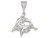 FJC Finejewelers Sterling Silver Trio Of Dolphins Pendant Necklace Chain Included QC2033T