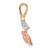 FJC Finejewelers 14k Yellow Gold Rose with Rhodium Rose Chain Slide Charm M235A