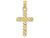 FJC Finejewelers 14k Yellow Gold Small Bright Cut Ribbed Cross with Etching Charm K9640A