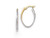 FJC Finejewelers 14k Yellow Gold with White Rhodium Bright Cut Oval Hoop Earrings LESLE664A