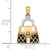 Finejewelers 14k Yellow Gold 3d Black Stripe Quilted Handbagmoveable Charm