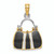Finejewelers 14k Yellow Gold 3d Black Top Handle Handbag Stripemoveable Charm