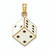 FJC Finejewelers 14k Yellow Gold 3d Enamel Dice White with Black Dots Charm K6958A