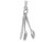 FJC Finejewelers 14k White Gold 3d Table Knife Fork Spoon Collection Moveable Charm K7347WB