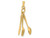Finejewelers 14k Yellow Gold 3d Table Knife Fork Spoon Collection Moveable Charm