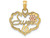 FJC Finejewelers 14k Two-tone Gold Sweet 16 in Scallop Heart with Pink Flower Charm K9554C