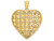 FJC Finejewelers 14k Yellow Gold 3d Puffed Heart with Marquise Pattern Bright Cut Charm K7128A