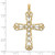 Finejewelers 14k Yellow Gold with with Rhodium Cross with Bedead Hearts Inside White Bright Cut Tips Charm