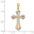 FJC Finejewelers 14k Yellow Gold with with Rhodium Bright Cut Reversible Cross Charm K9466A